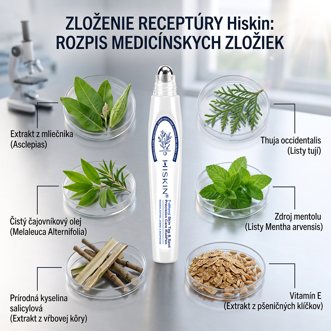HISKIN®👩‍⚕️ BOTANICKÝ – GUMA NA ŠTÍTKY A ŠKVRNY – Bezbolestná starostlivosť o pokožku bez jaziev s pokročilým guľôčkovým aplikátorom